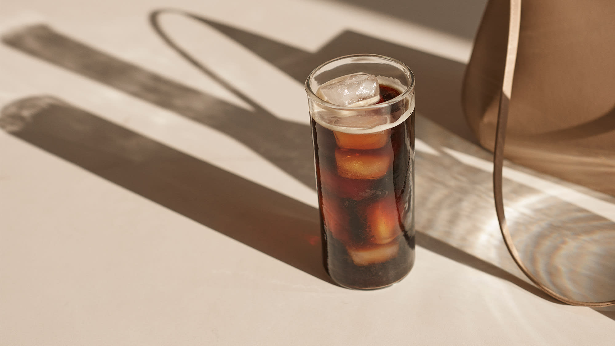 Hot over iced brewed coffee