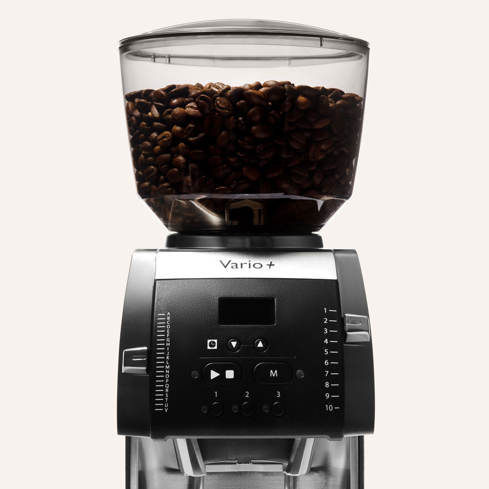 Control panel of the Baratza Vario+ Home Coffee Grinder.