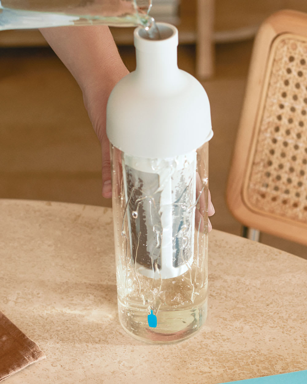 Water being poured into a Hario Cold Brew Bottle.