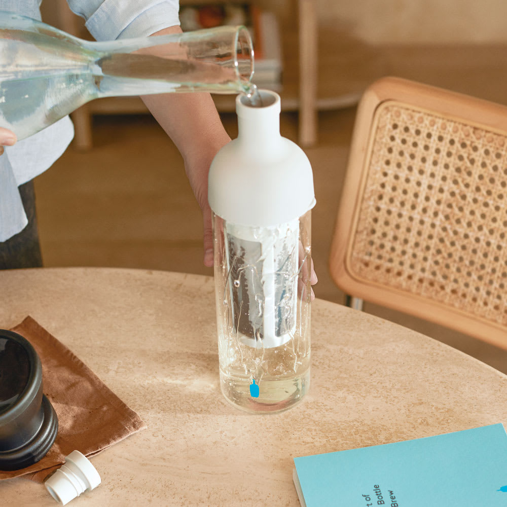 Water being poured into a Hario Cold Brew Bottle.