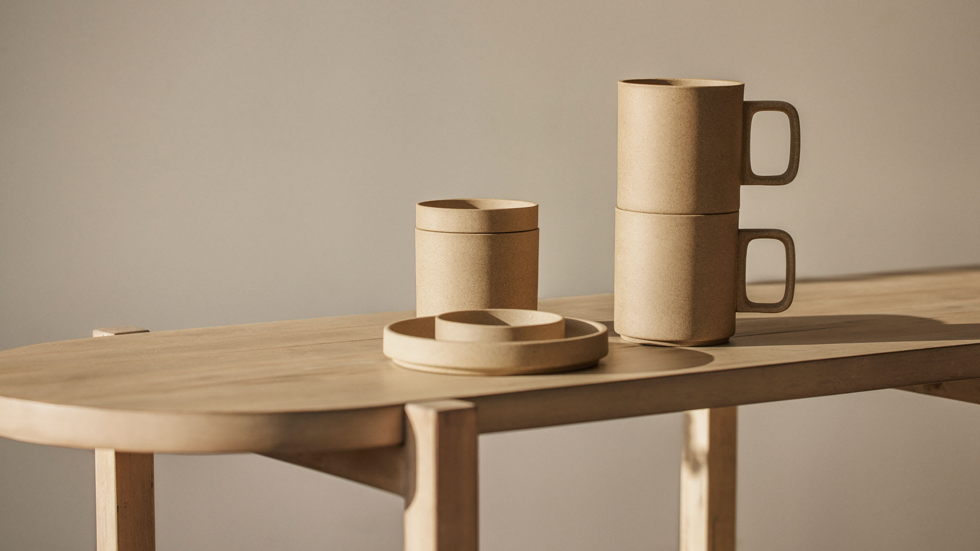 Hasami Natural Mug with Saucer