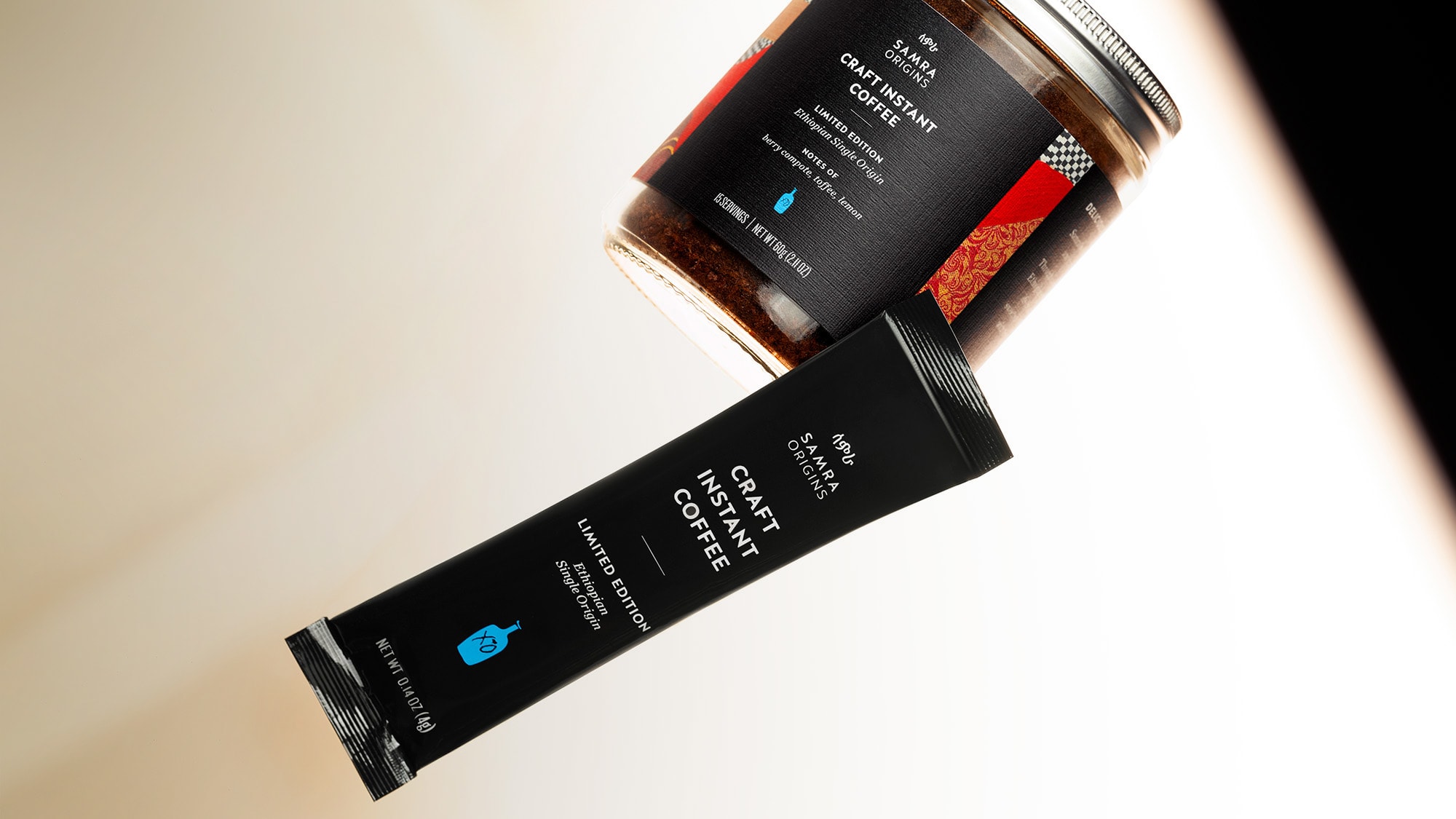 Samra Instant Samra Origins Craft Instant Coffee Single Serve Sachet and Multiserve Jar
