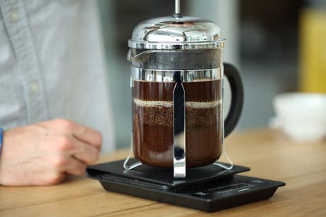 French press full of coffee