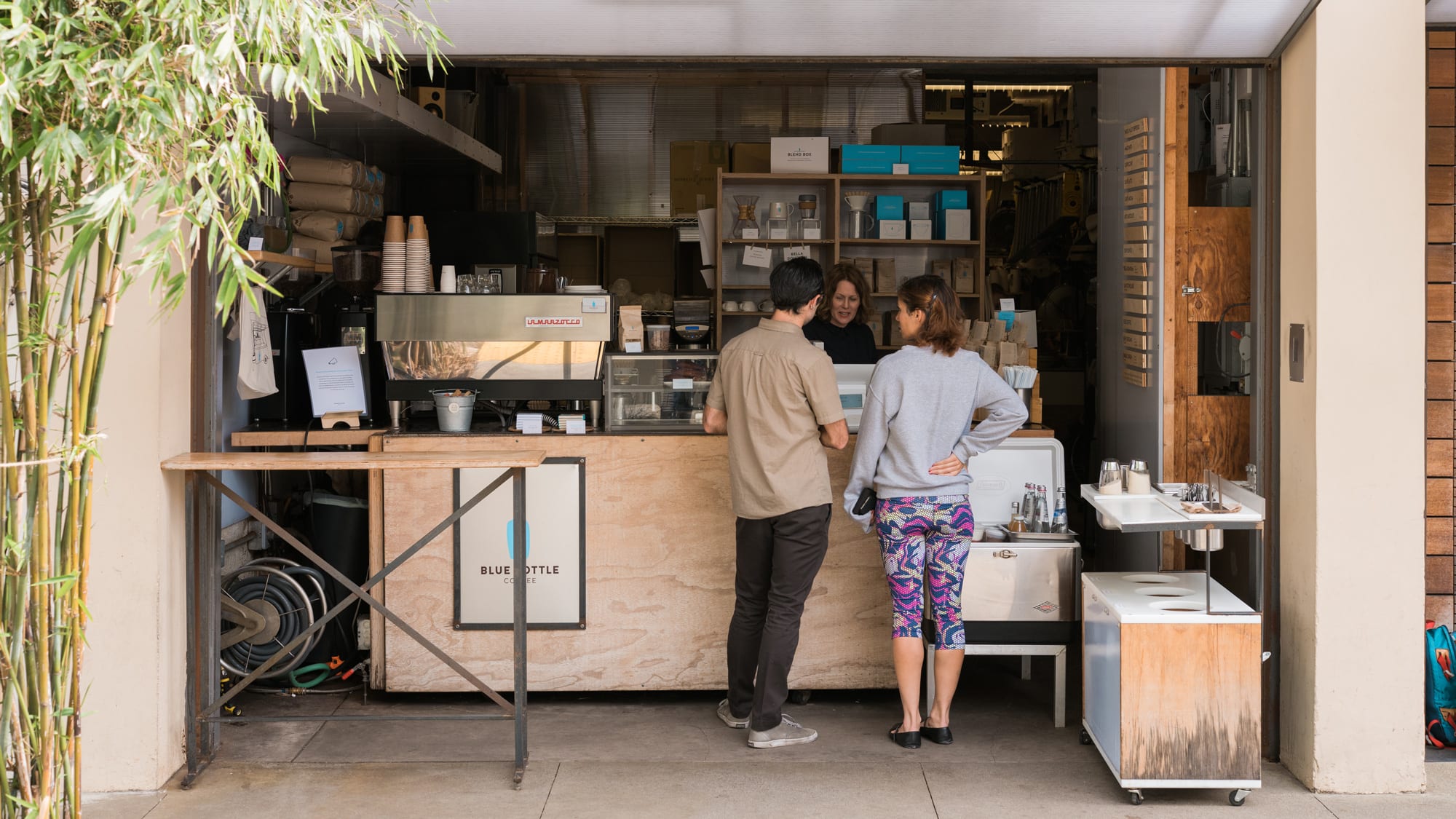 Two guests ordering at Hayes Valley Kiosk
