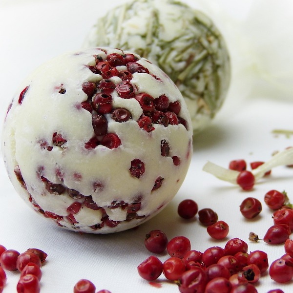 Cranberry bath bomb