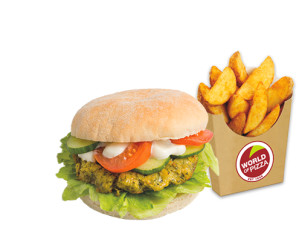 Falafel Burger vegan & Pommes Falafel Burger vegan & Pommes