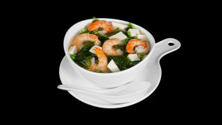 Japanische Misosuppe mit Garnele Japanische Misosuppe mit Garnele