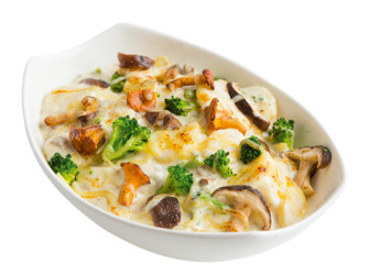 Kartoffelgratin Pilzkörbchen vegetarisch Kartoffelgratin Pilzkörbchen vegetarisch
