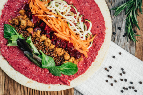 Vegan Beetroot Hummus Wrap Vegan Beetroot Hummus Wrap