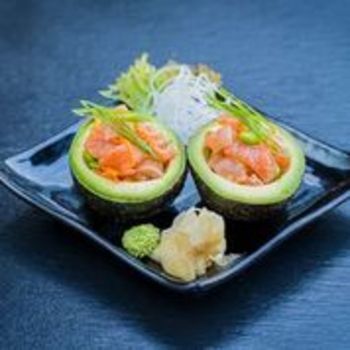 Sake Avocado Boats Sake Avocado Boats