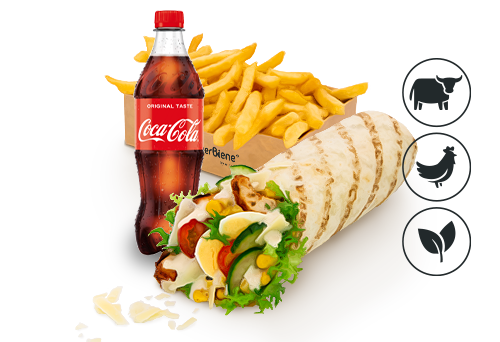 Caesars Champion Wrap mit Classic Pommes Caesars Champion Wrap mit Classic Pommes