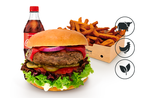 Classic Burger mit Süßkartoffel Pommes Classic Burger mit Süßkartoffel Pommes