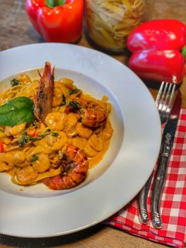 Tagliatelle Con Gambas Tagliatelle Con Gambas