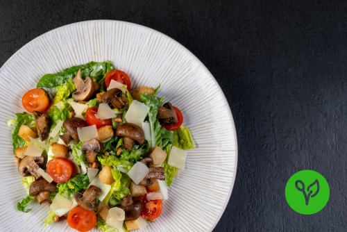 Caesar Salad mit gebratenen Kräuter-Egerlingen (vegetarisch) Caesar Salad mit gebratenen Kräuter-Egerlingen (vegetarisch)