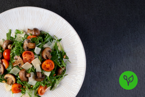 Insalata di rucola mit gebratenen Kräuter-Egerlingen (vegetarisch) Insalata di rucola mit gebratenen Kräuter-Egerlingen (vegetarisch)