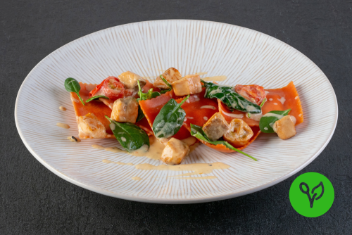 Ravioloni di salmone e spinaci (vegetarisch) Ravioloni di salmone e spinaci (vegetarisch)