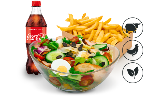 Cool Caesar Salat mit Classic Pommes Cool Caesar Salat mit Classic Pommes