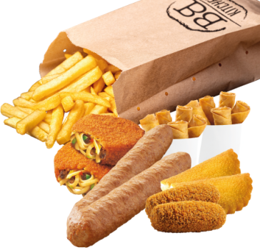 Familiepakket frites met 6 snacks Familiepakket frites met 6 snacks