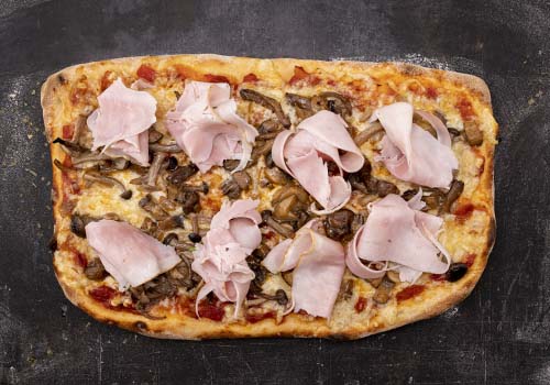 Pinsa Schinken und Pilze Pinsa Schinken und Pilze