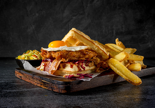 Chicken waffle burger menu Chicken waffle burger menu