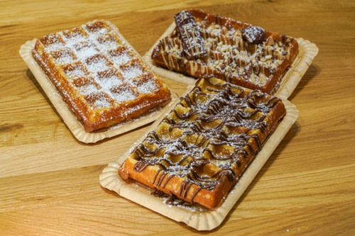 Waffel mit Puderzucker Waffel mit Puderzucker
