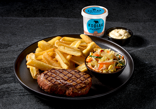 Rundersteak + GRATIS Kodiak ijsje Rundersteak + GRATIS Kodiak ijsje