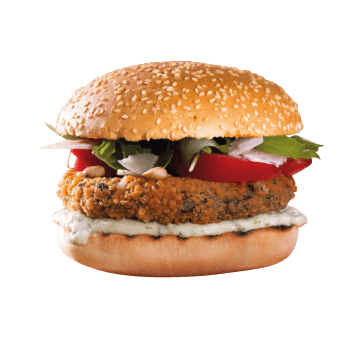 Vegetarische spinazie/kaasburger Vegetarische spinazie/kaasburger