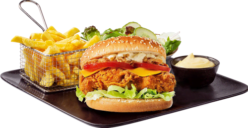 Braziliaanse Kipburger menu Braziliaanse Kipburger menu
