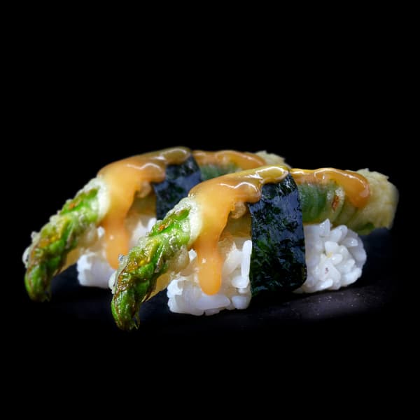 TEMPURA SPARGEL NIGIRI - 2pc. - TEMPURA SPARGEL NIGIRI - 2pc. -