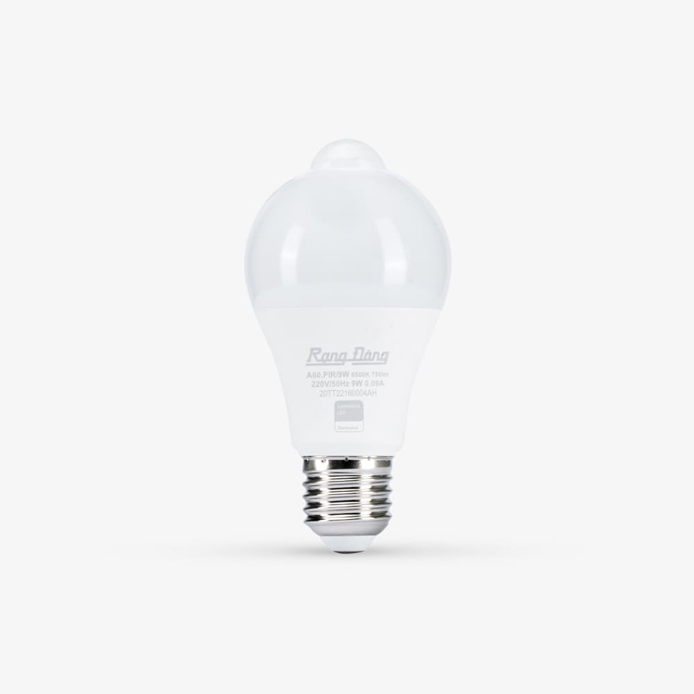 Bóng đèn LED bulb tròn cảm biến hồng ngoại A60 9W