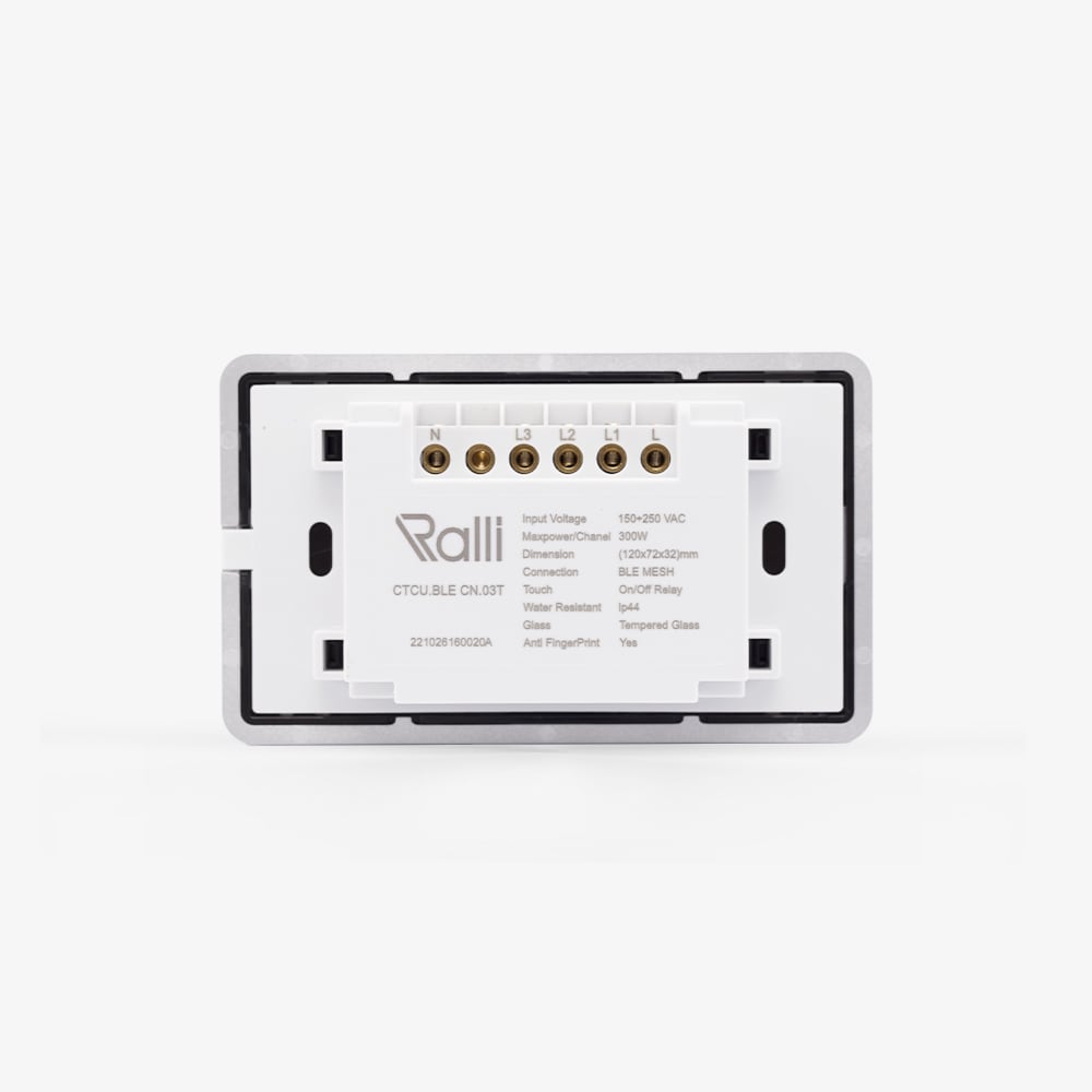 Công tắc cảm ứng thông minh bluetooth chữ nhật 3 nút bấm thumb 6