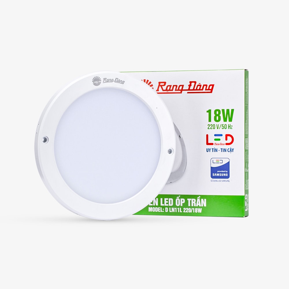 Đèn LED ốp trần tròn LN11 đế nhôm 220/18W thumb 1