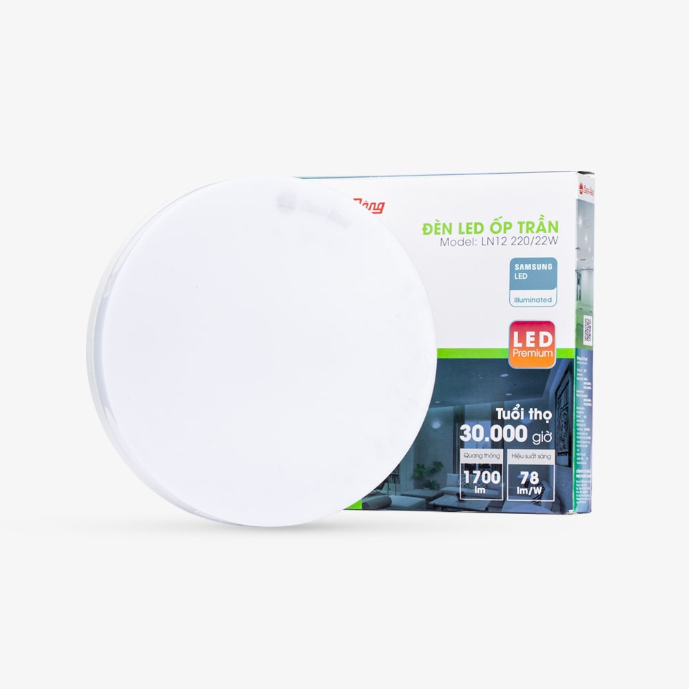 Đèn LED ốp trần tròn LN12 đế nhôm 220/22W thumb 2