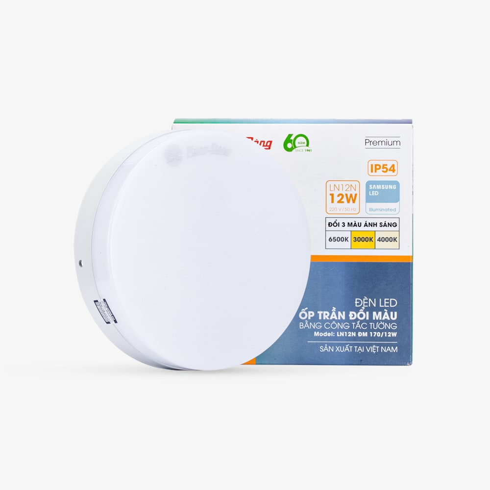 Đèn LED ốp trần tròn LN12N đế nhựa 170/12W thumb 1