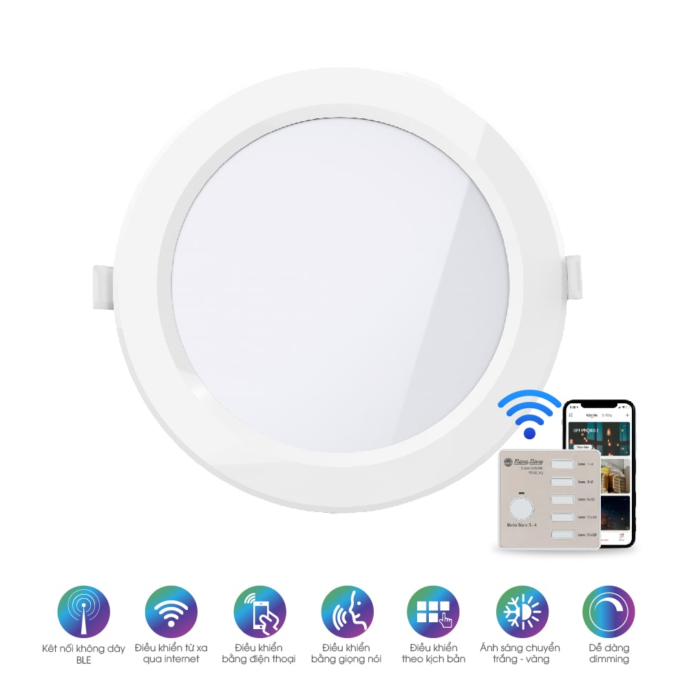 Đèn LED panel tròn thông minh PT04 bluetooth 90/7W thumb 2