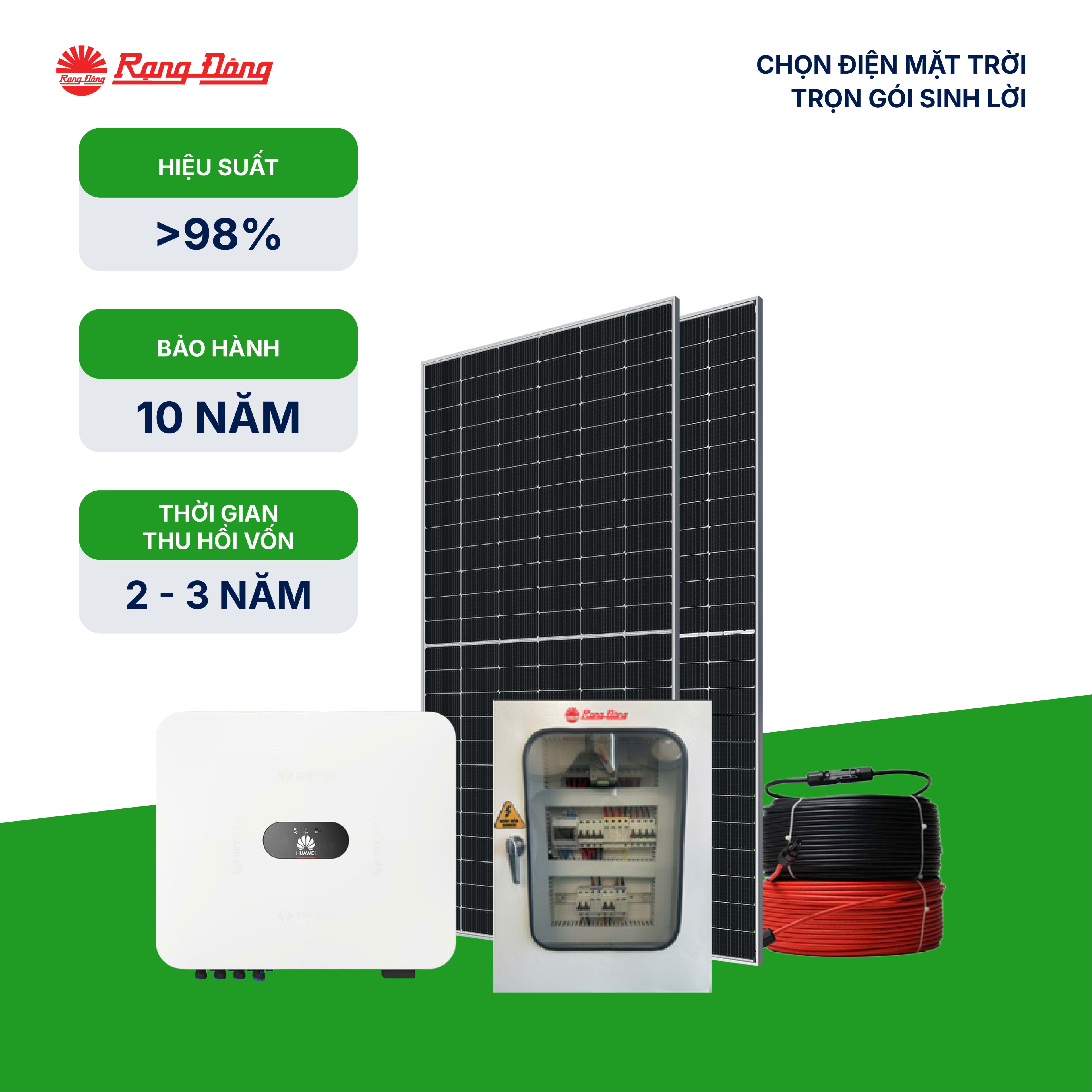 Hệ thống hoà lưới 1 pha 12.5kWp-H