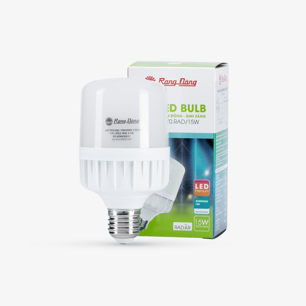 Bóng đèn LED bulb trụ cảm biến radar TR70 15W thumb 1