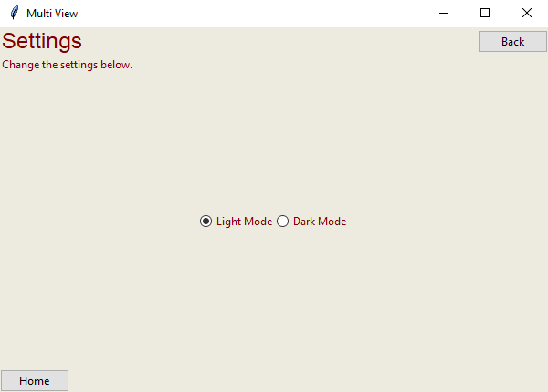 Settings Page Light Mode