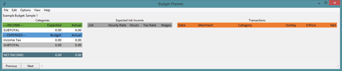 Budget Planner blank budget.