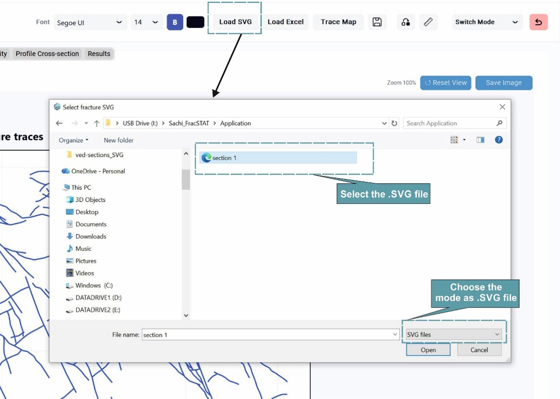 Data import using the Load SVG tab