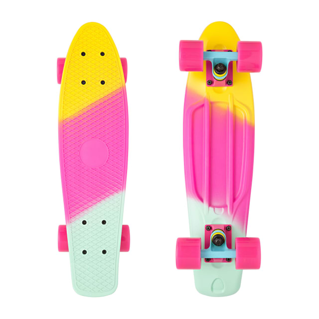 Retro Cruiser Plastic Skateboard 22" X 6" - Multi-Colour