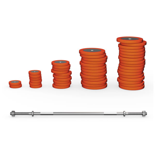 Deluxe 50kg Rubber Barbell/Dumbbell Kit