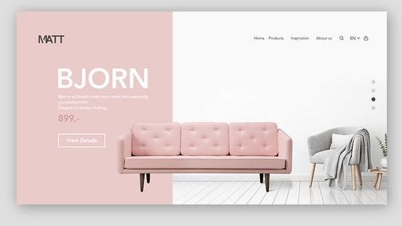 BJORN Sofa Website Banner Banners project