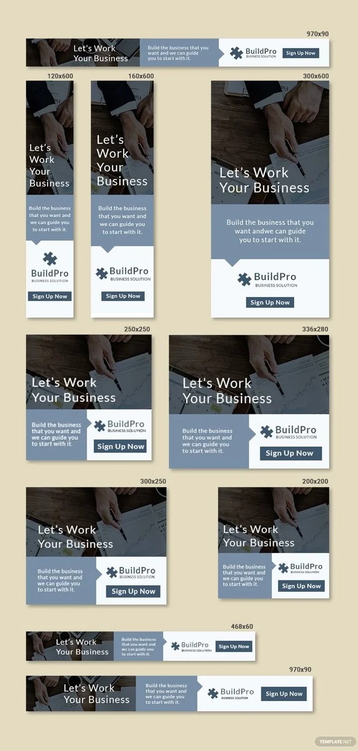 BuildPro Digital Ad Set Banners project