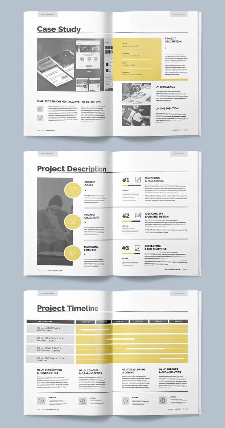 Brand Proposal Document Editorials project