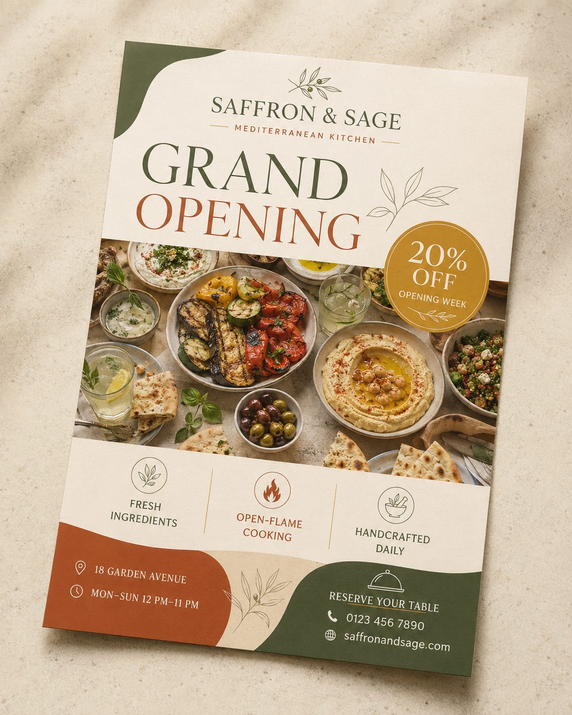 Saffron & Sage Grand Opening Flyers & Brochures project