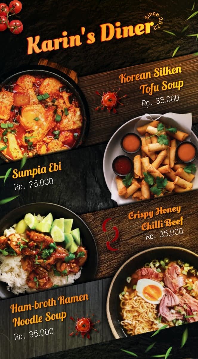 Karin's Diner Menu Menu project