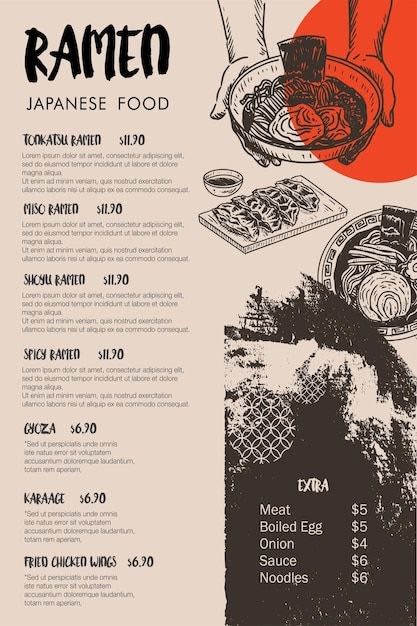 Japanese Ramen Menu Menu project