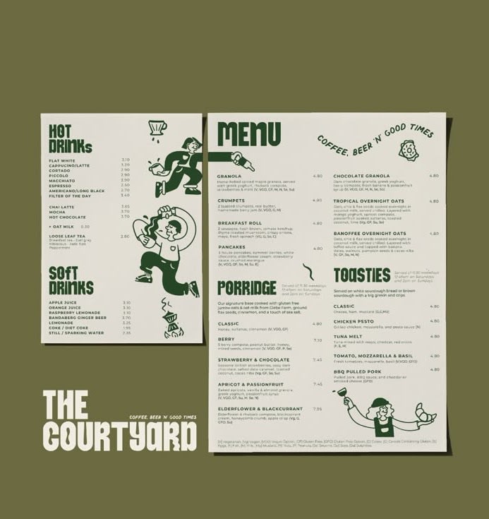 The Courtyard Menu Menu project