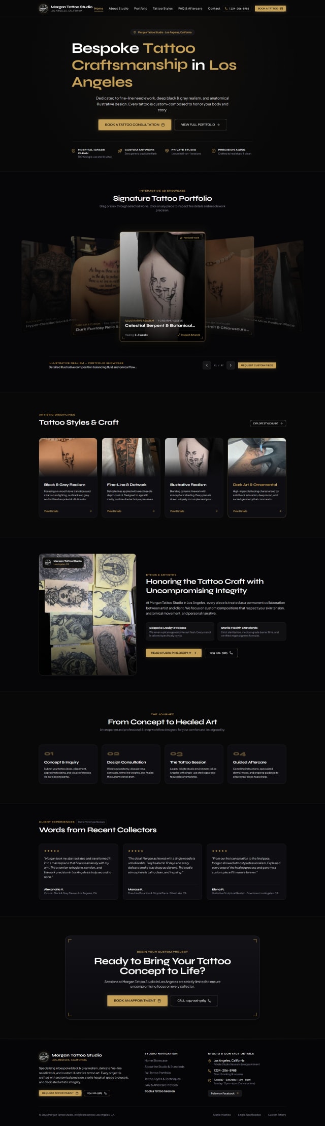 Morgan Tattoo Studio website preview